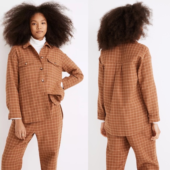 Madewell Other - Madewell Waffleback Branner Shacket and High Waist Pants in Windowpane